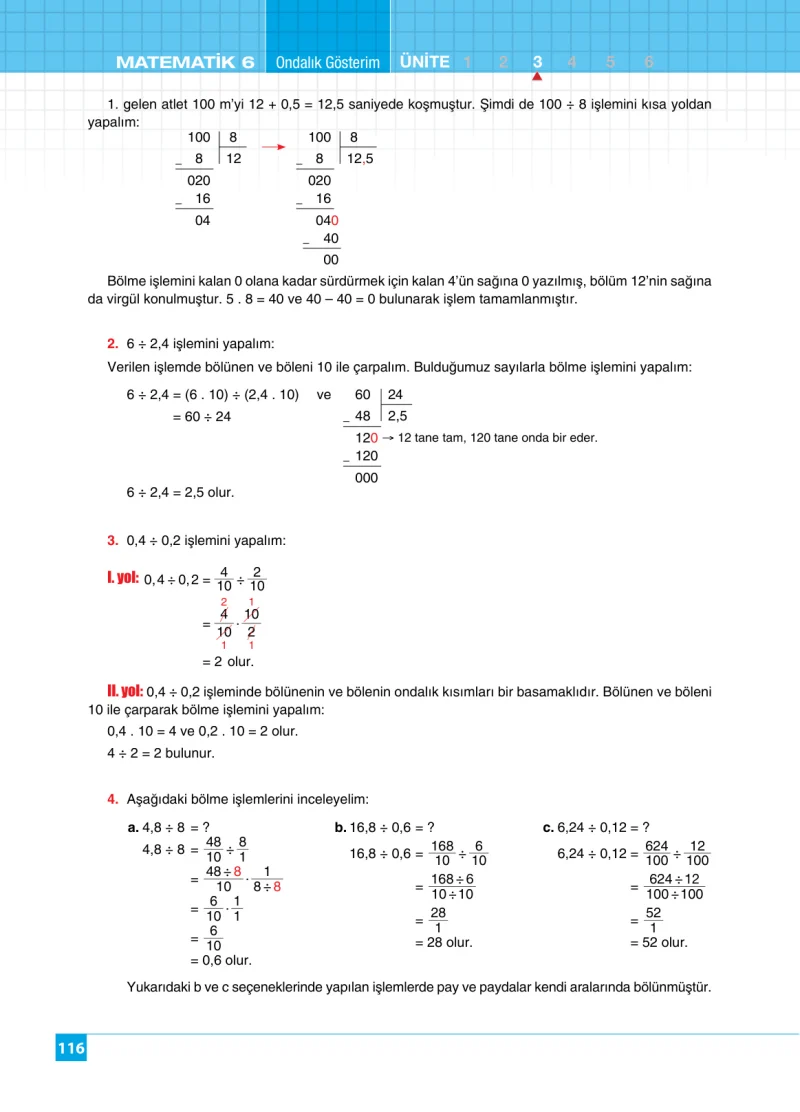6. Sınıf Matematik Ders Kitabı Cevapları Koza Yayınları Sayfa 116