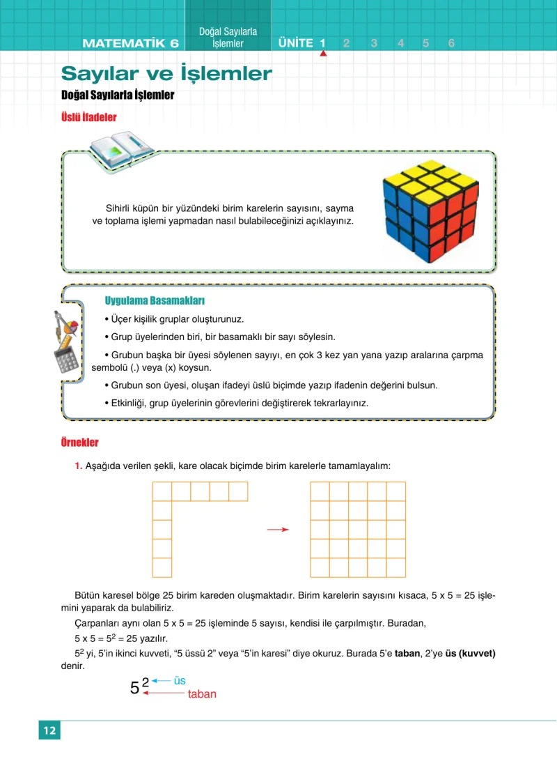 6. Sınıf Matematik Ders Kitabı Cevapları Koza Yayınları Sayfa 12