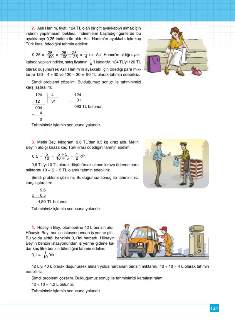 6. Sınıf Matematik Ders Kitabı Cevapları Koza Yayınları Sayfa 121
