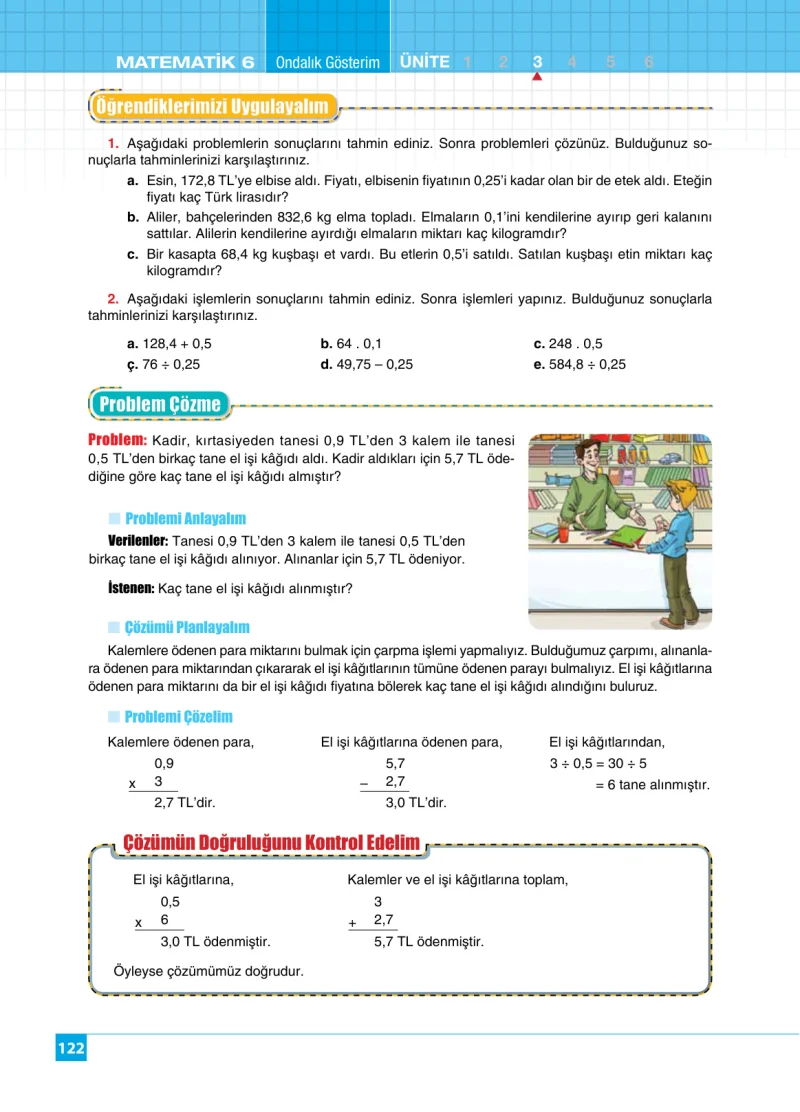 6. Sınıf Matematik Ders Kitabı Cevapları Koza Yayınları Sayfa 122