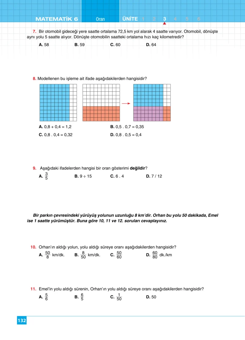 6. Sınıf Matematik Ders Kitabı Cevapları Koza Yayınları Sayfa 132