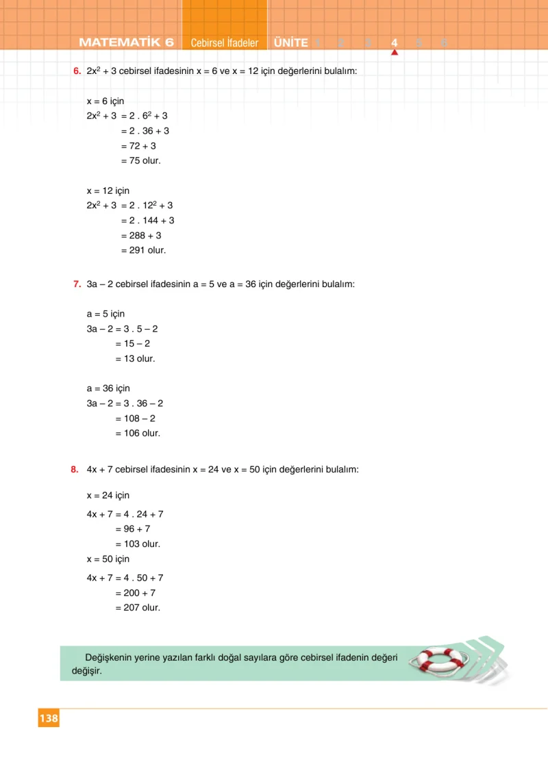 6. Sınıf Matematik Ders Kitabı Cevapları Koza Yayınları Sayfa 138
