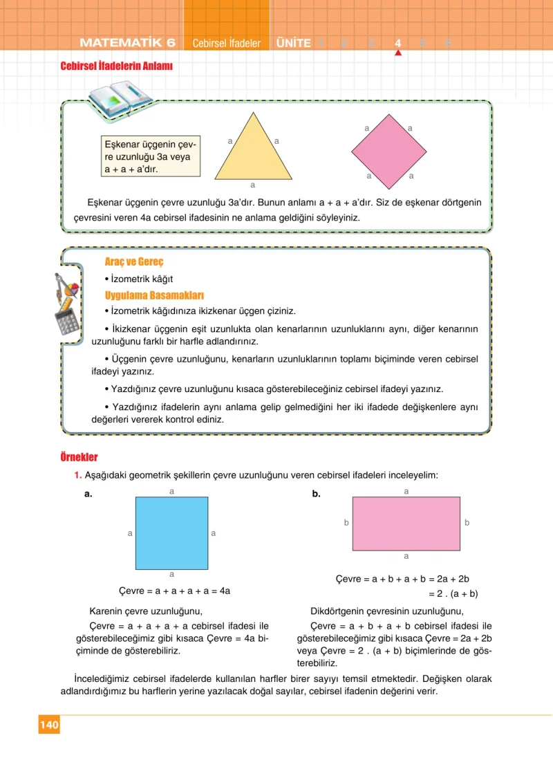 6. Sınıf Matematik Ders Kitabı Cevapları Koza Yayınları Sayfa 140