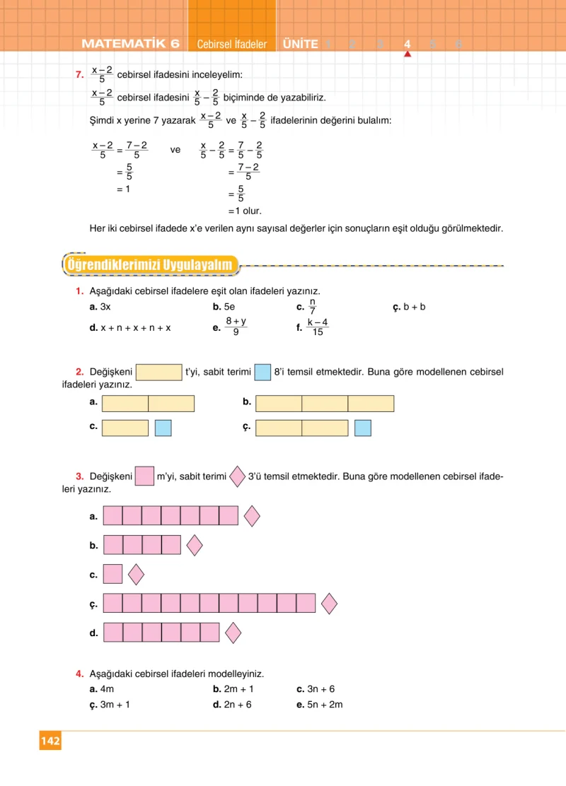 6. Sınıf Matematik Ders Kitabı Cevapları Koza Yayınları Sayfa 142