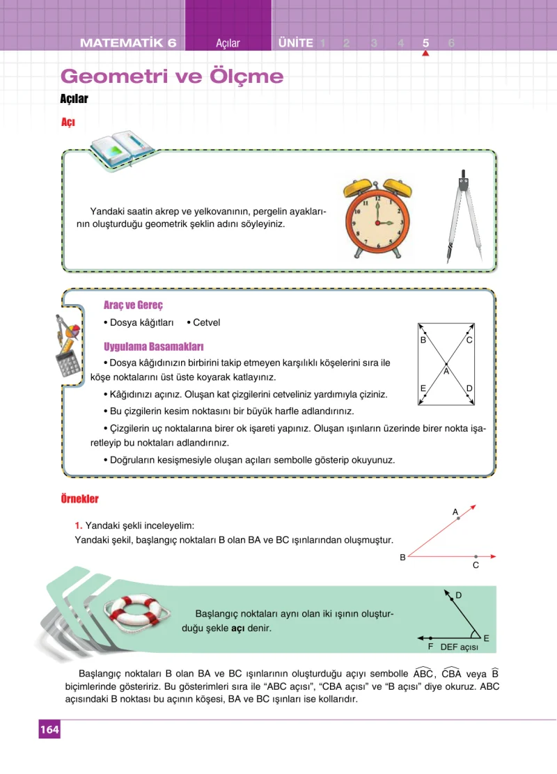 6. Sınıf Matematik Ders Kitabı Cevapları Koza Yayınları Sayfa 164