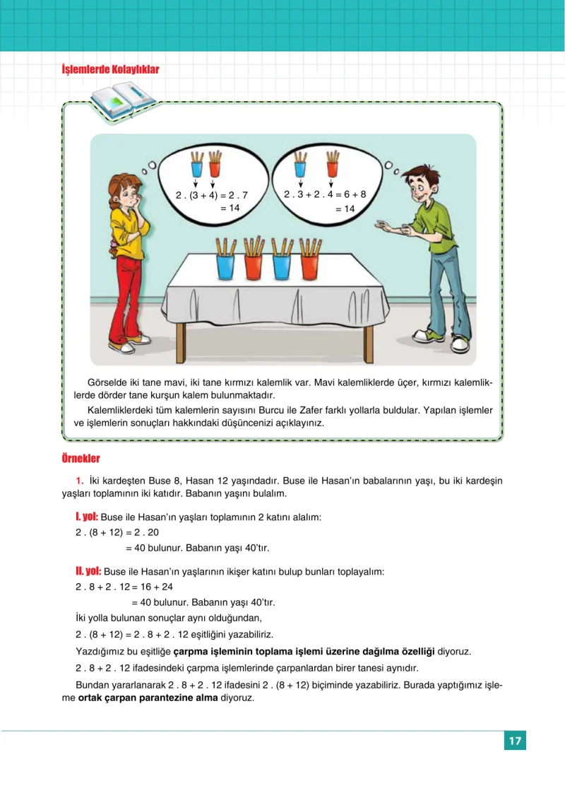 6. Sınıf Matematik Ders Kitabı Cevapları Koza Yayınları Sayfa 17