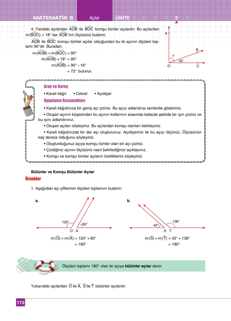 6. Sınıf Matematik Ders Kitabı Cevapları Koza Yayınları Sayfa 172