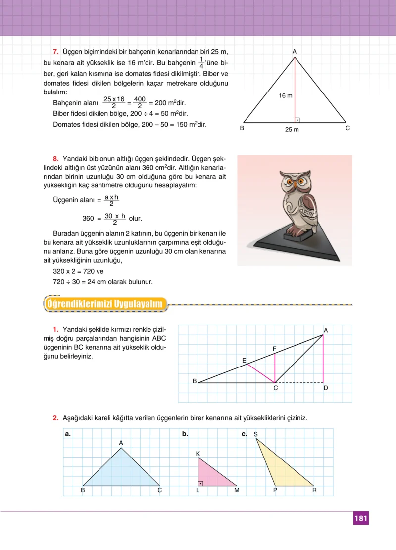 6. Sınıf Matematik Ders Kitabı Cevapları Koza Yayınları Sayfa 181