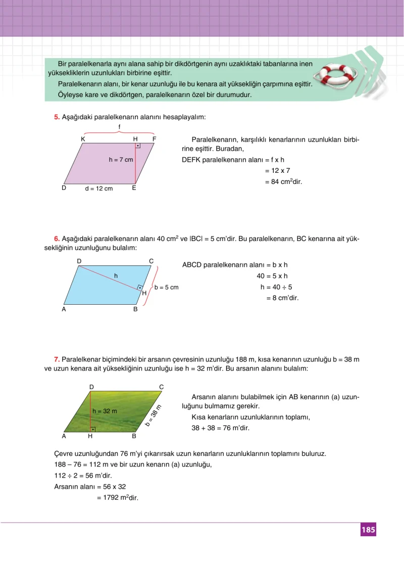 6. Sınıf Matematik Ders Kitabı Cevapları Koza Yayınları Sayfa 185
