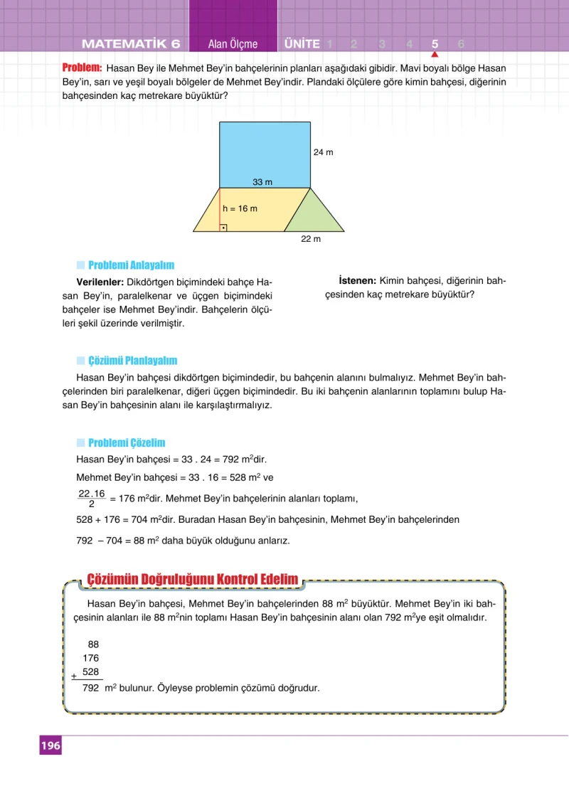 6. Sınıf Matematik Ders Kitabı Cevapları Koza Yayınları Sayfa 196