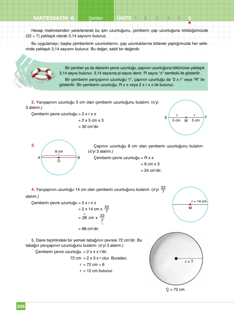 6. Sınıf Matematik Ders Kitabı Cevapları Koza Yayınları Sayfa 206