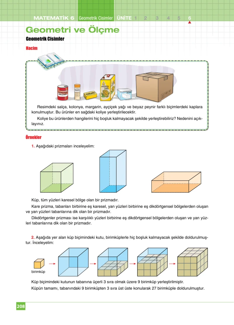 6. Sınıf Matematik Ders Kitabı Cevapları Koza Yayınları Sayfa 208