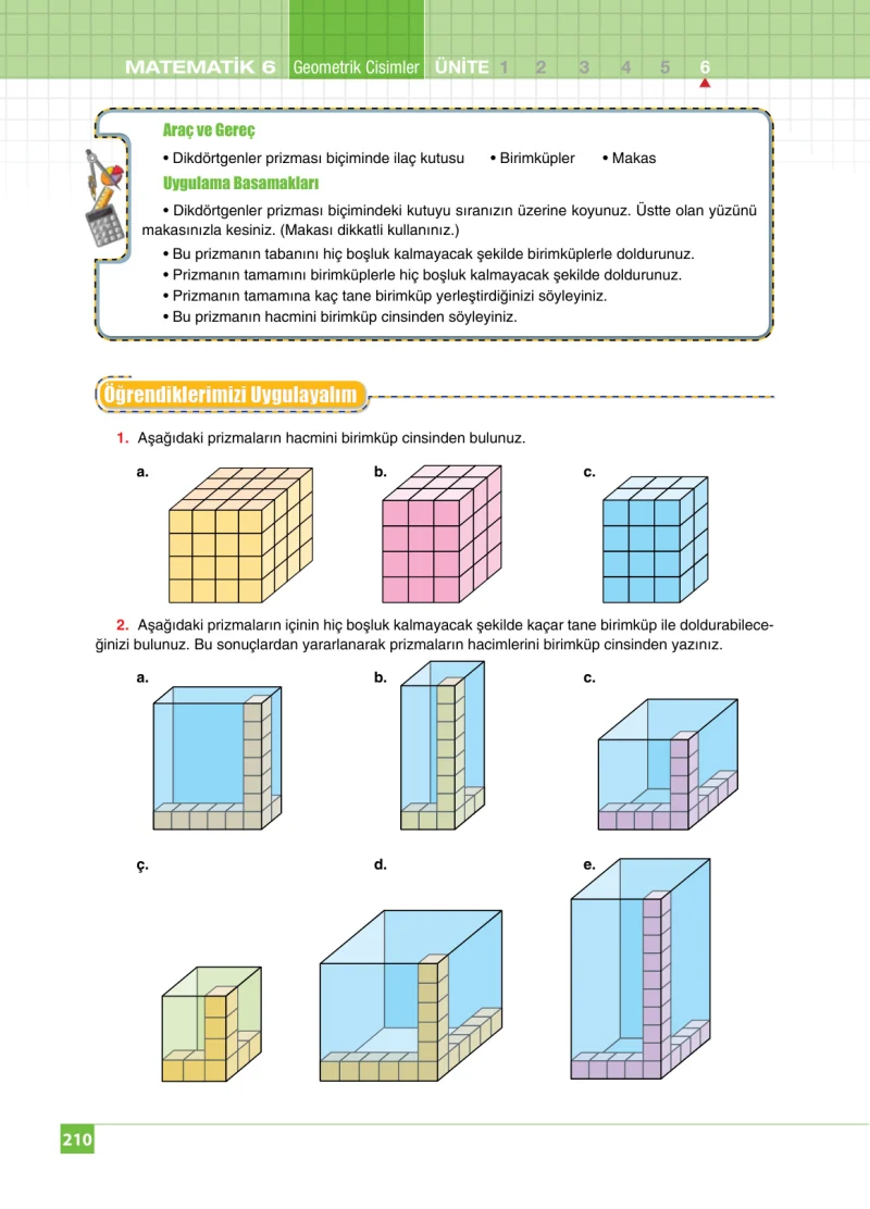 6. Sınıf Matematik Ders Kitabı Cevapları Koza Yayınları Sayfa 210