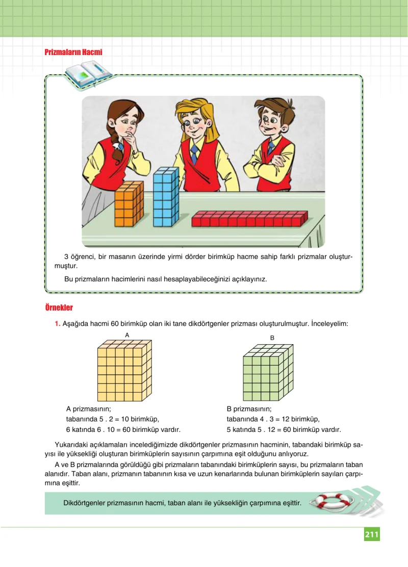6. Sınıf Matematik Ders Kitabı Cevapları Koza Yayınları Sayfa 211