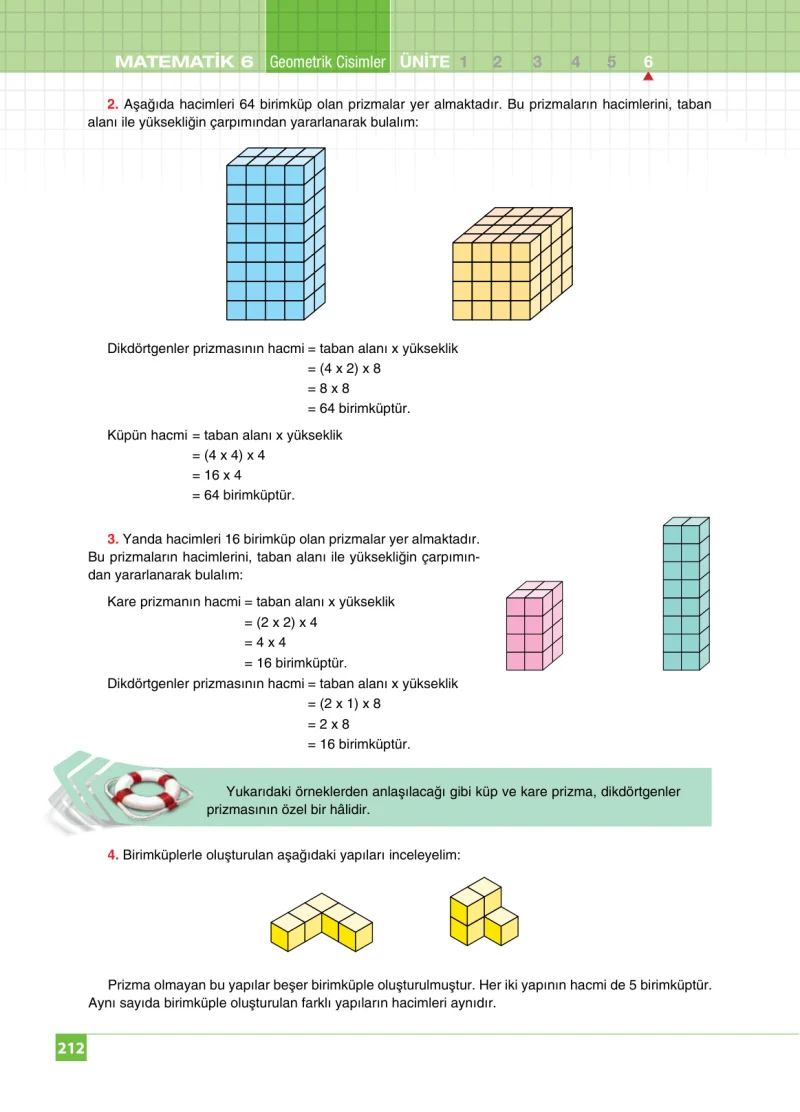 6. Sınıf Matematik Ders Kitabı Cevapları Koza Yayınları Sayfa 212