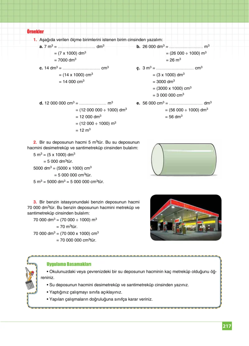 6. Sınıf Matematik Ders Kitabı Cevapları Koza Yayınları Sayfa 217