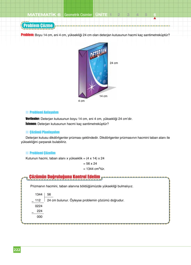 6. Sınıf Matematik Ders Kitabı Cevapları Koza Yayınları Sayfa 222