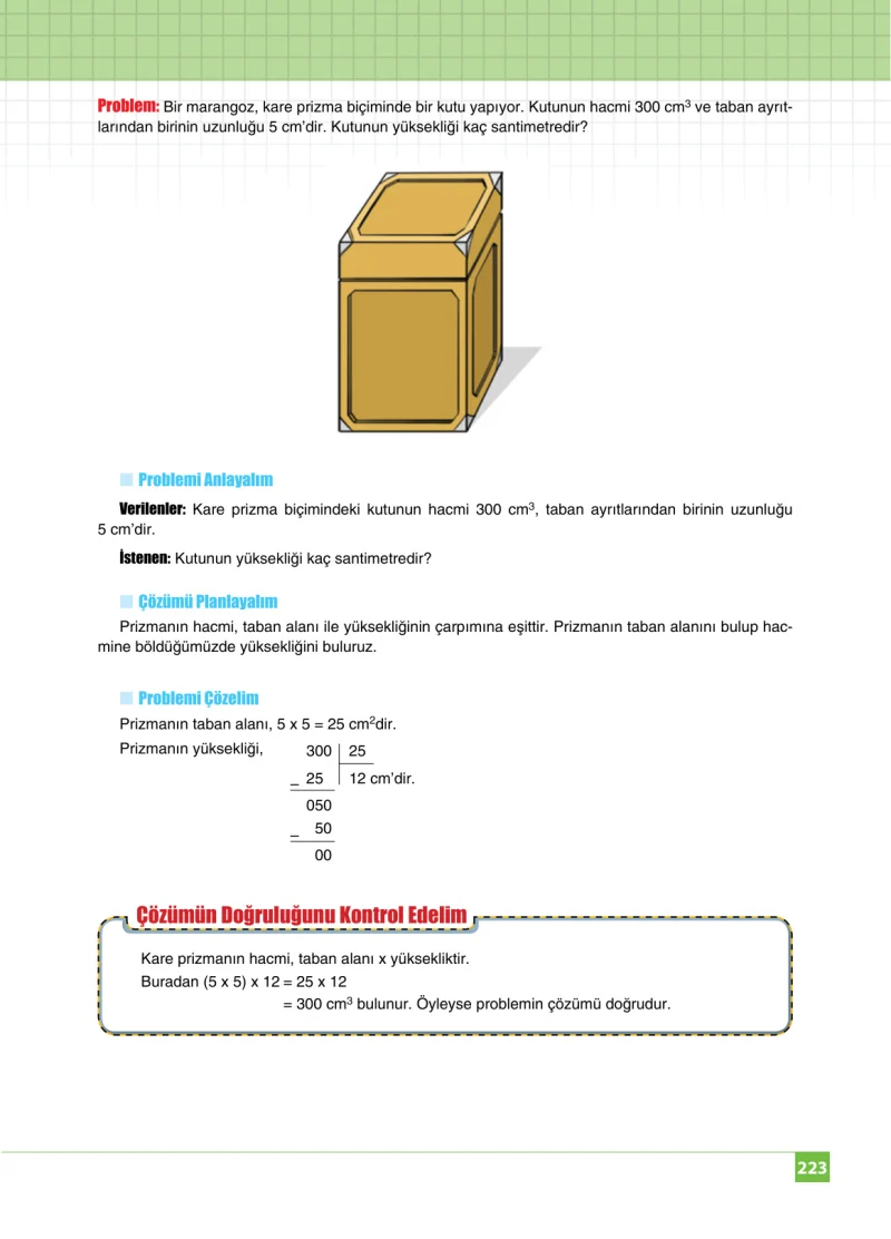 6. Sınıf Matematik Ders Kitabı Cevapları Koza Yayınları Sayfa 223