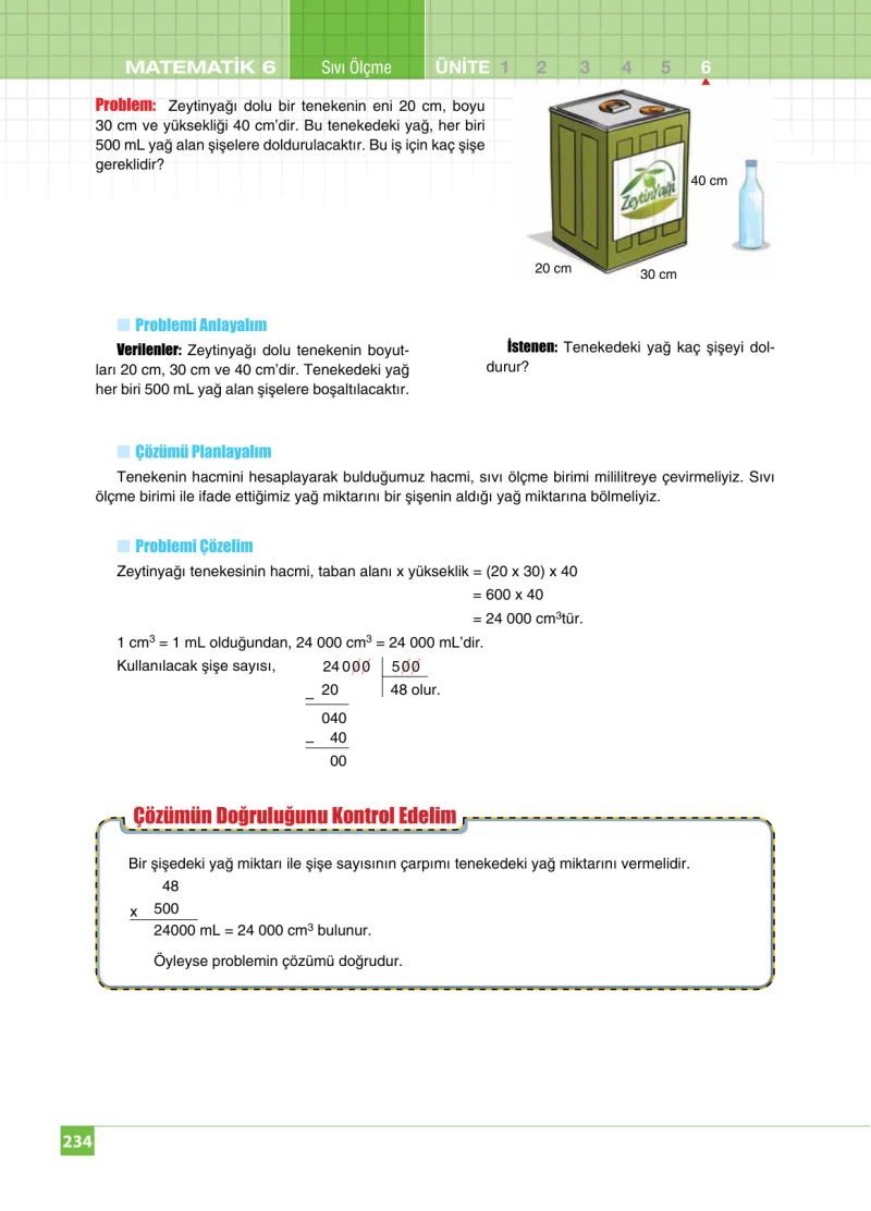6. Sınıf Matematik Ders Kitabı Cevapları Koza Yayınları Sayfa 234