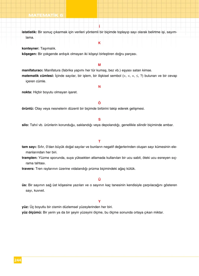 6. Sınıf Matematik Ders Kitabı Cevapları Koza Yayınları Sayfa 244