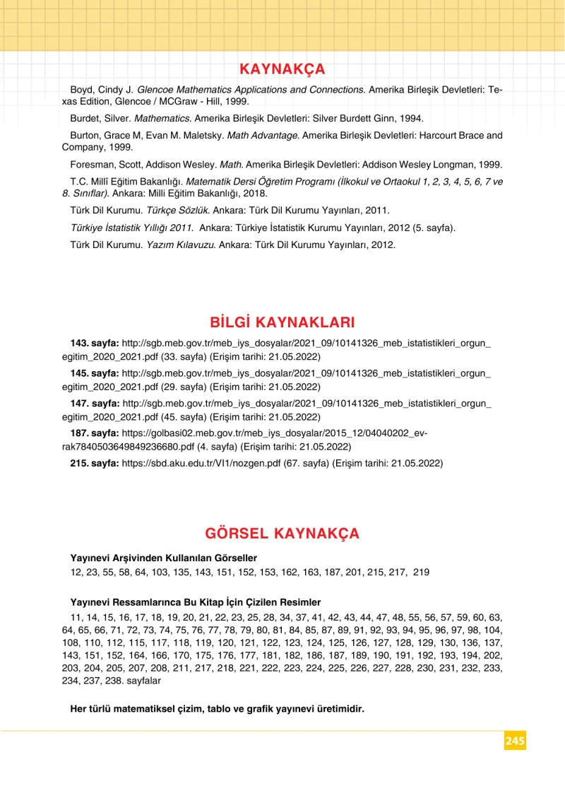 6. Sınıf Matematik Ders Kitabı Cevapları Koza Yayınları Sayfa 245