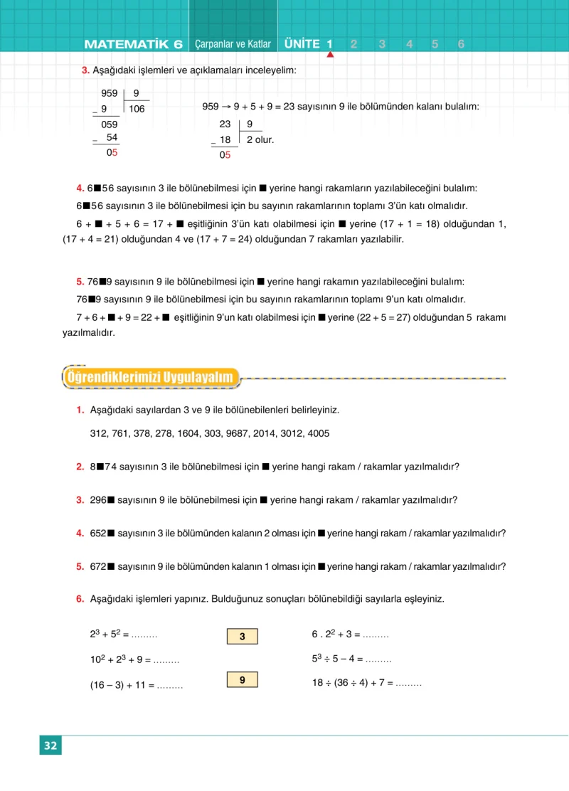 6. Sınıf Matematik Ders Kitabı Cevapları Koza Yayınları Sayfa 32