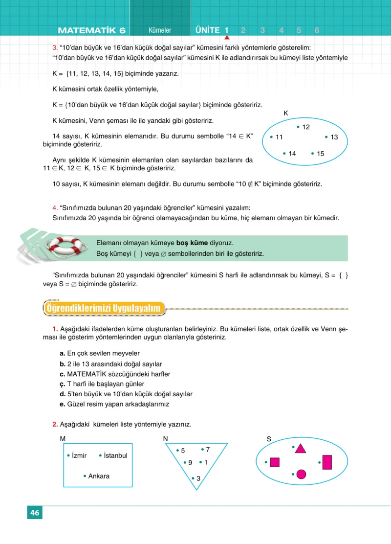 6. Sınıf Matematik Ders Kitabı Cevapları Koza Yayınları Sayfa 46