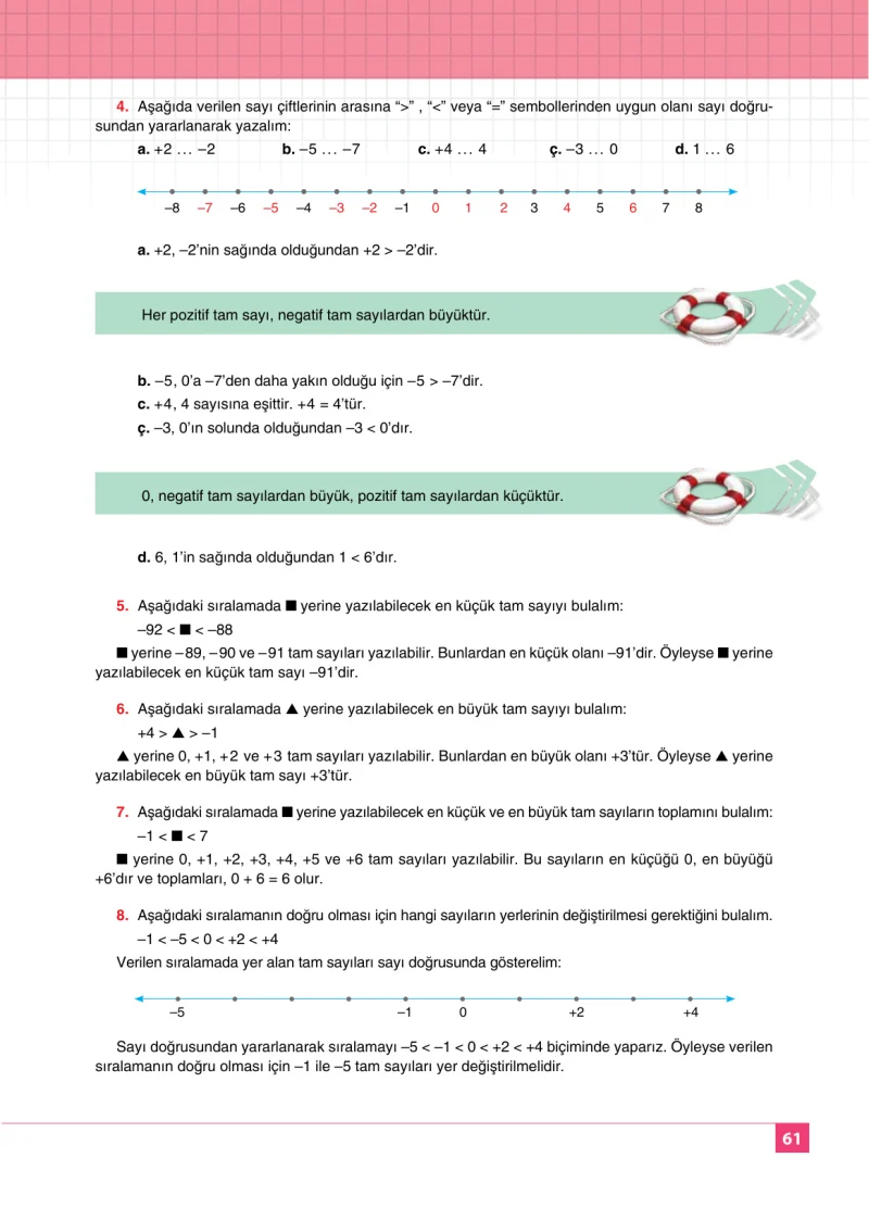 6. Sınıf Matematik Ders Kitabı Cevapları Koza Yayınları Sayfa 61