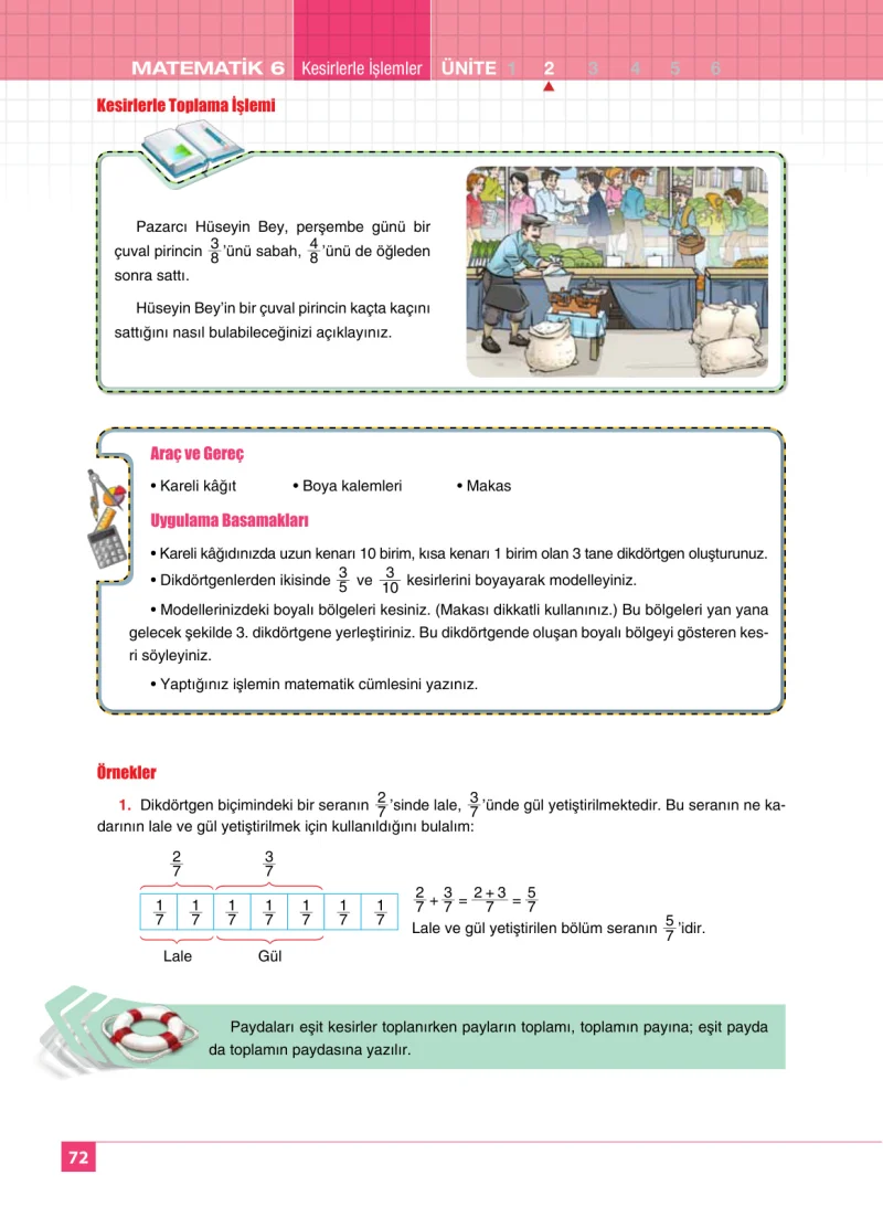6. Sınıf Matematik Ders Kitabı Cevapları Koza Yayınları Sayfa 72