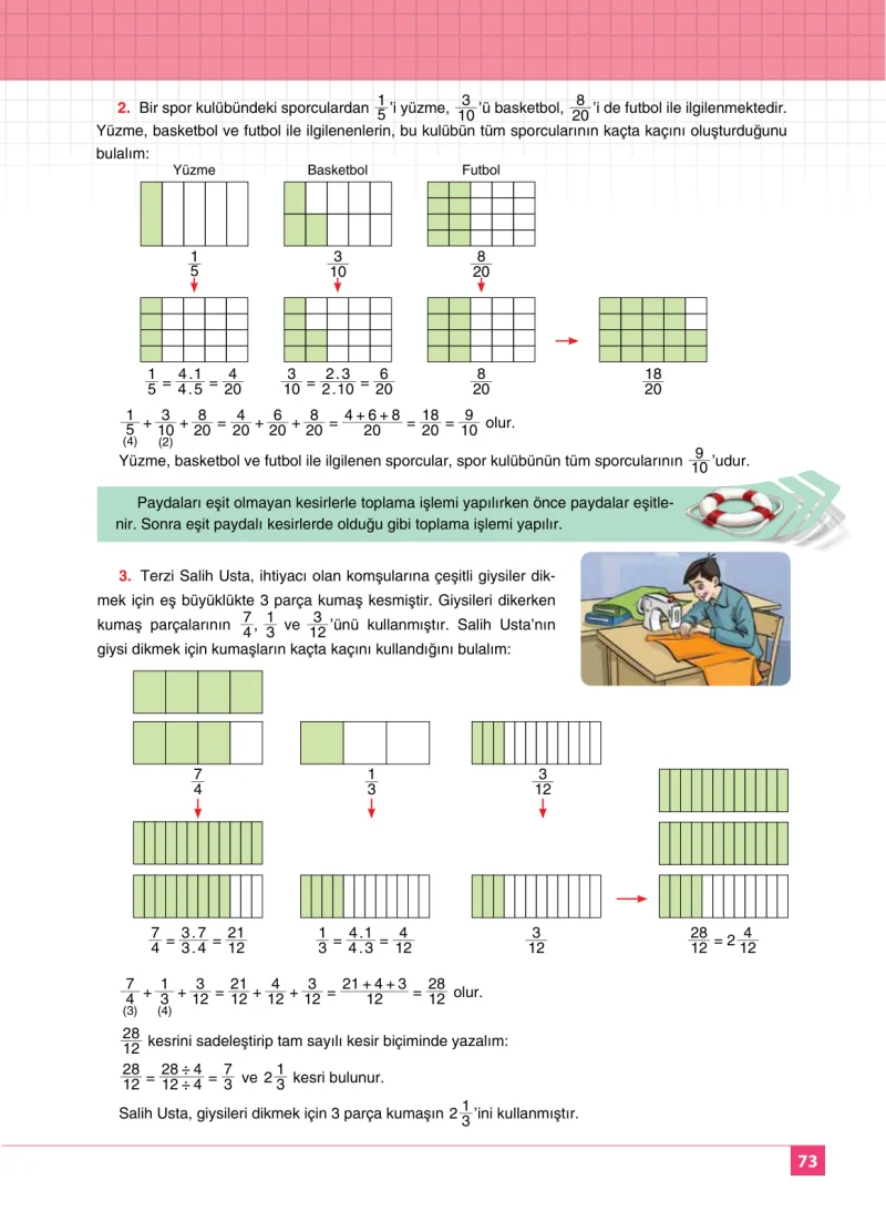 6. Sınıf Matematik Ders Kitabı Cevapları Koza Yayınları Sayfa 73