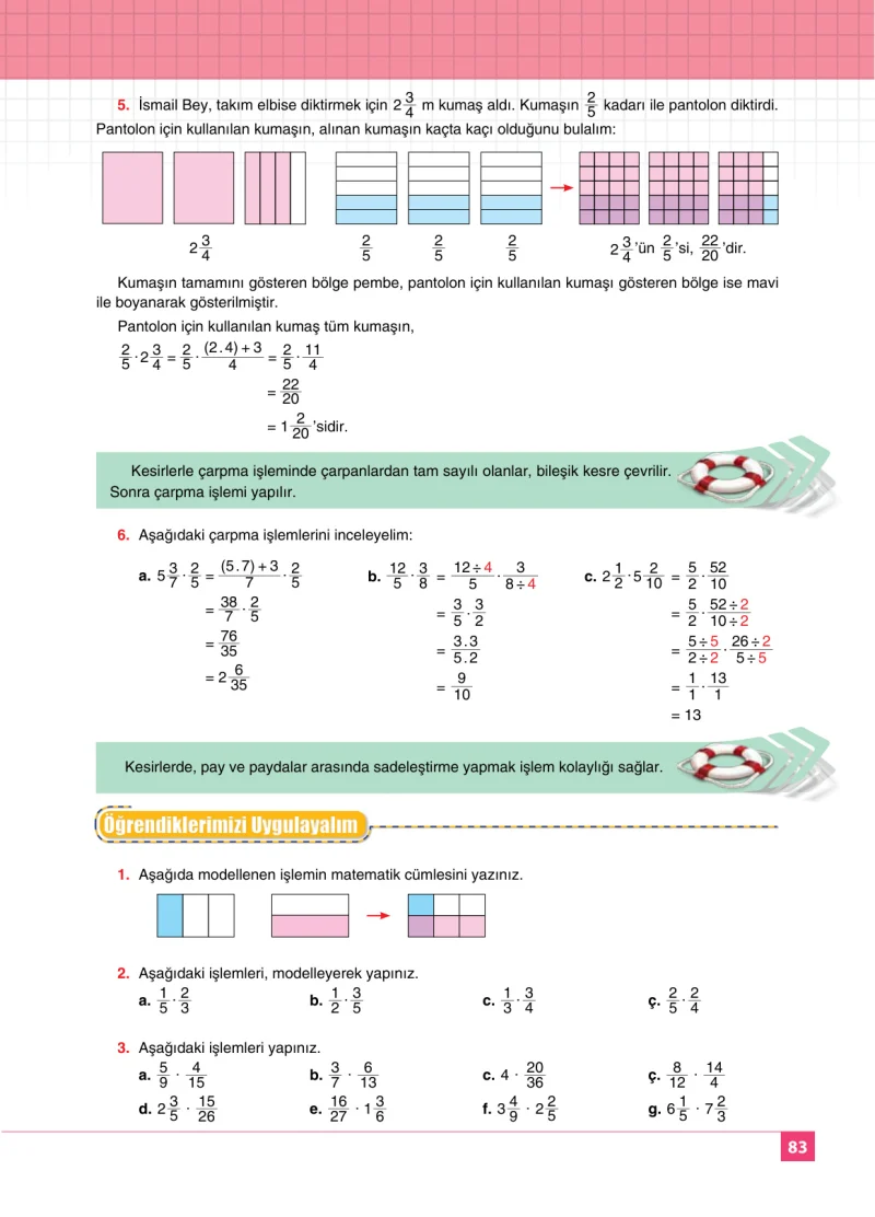 6. Sınıf Matematik Ders Kitabı Cevapları Koza Yayınları Sayfa 83