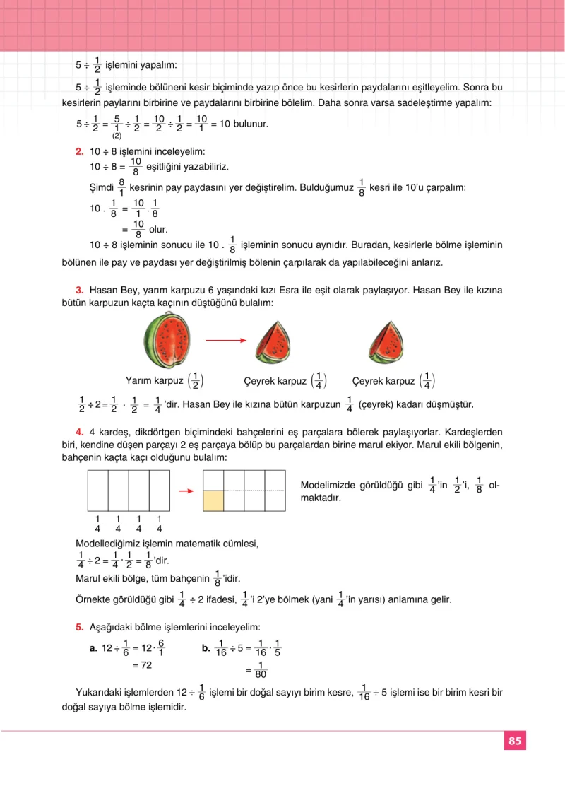6. Sınıf Matematik Ders Kitabı Cevapları Koza Yayınları Sayfa 85