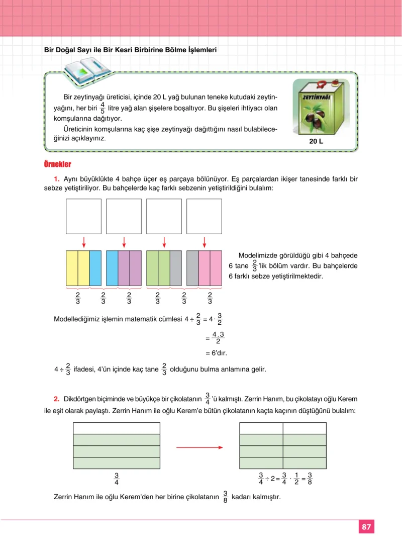 6. Sınıf Matematik Ders Kitabı Cevapları Koza Yayınları Sayfa 87