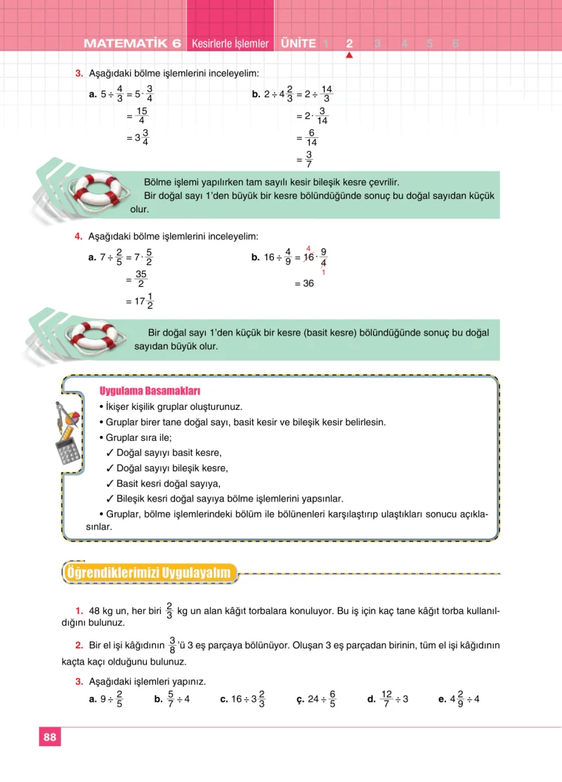 6. Sınıf Matematik Ders Kitabı Cevapları Koza Yayınları Sayfa 88