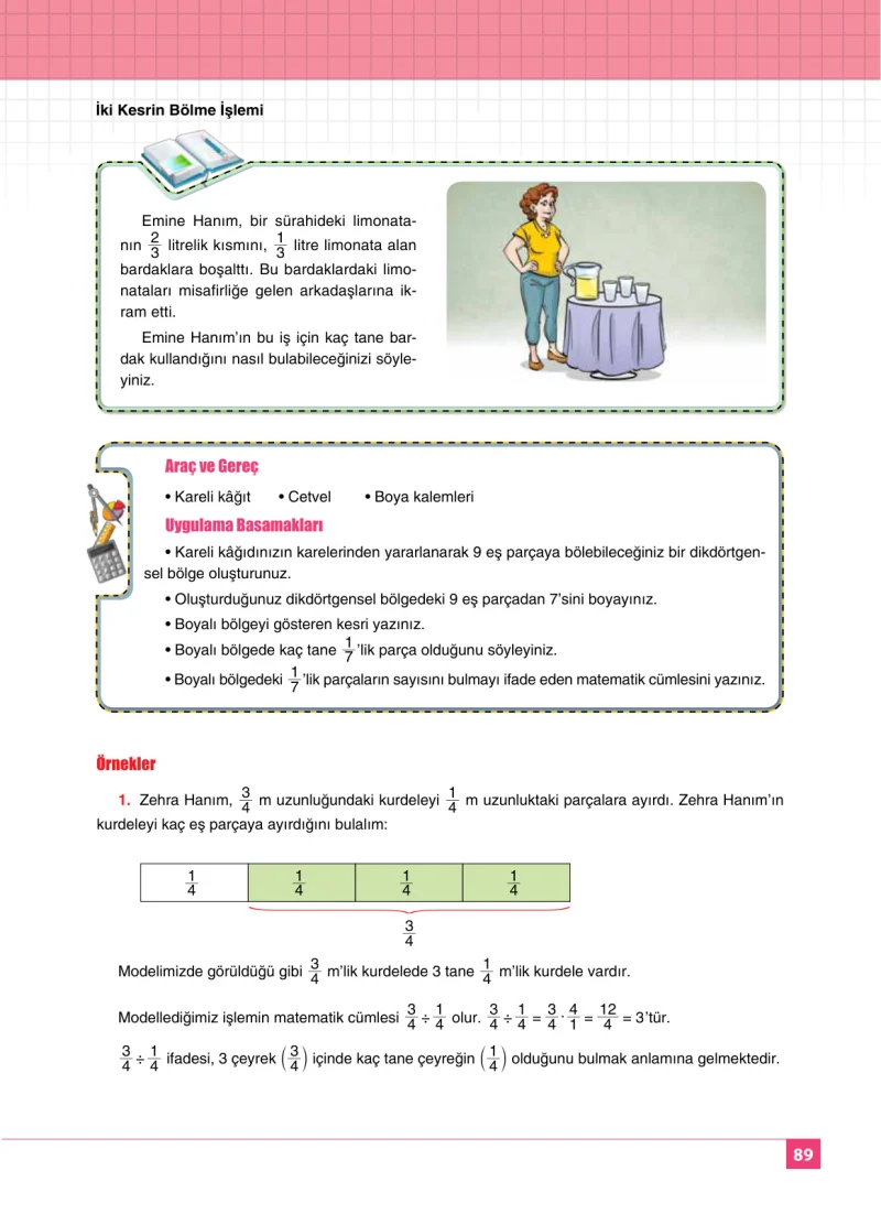 6. Sınıf Matematik Ders Kitabı Cevapları Koza Yayınları Sayfa 89