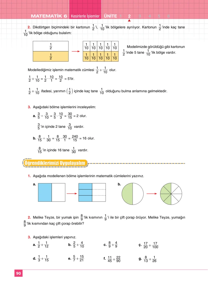 6. Sınıf Matematik Ders Kitabı Cevapları Koza Yayınları Sayfa 90