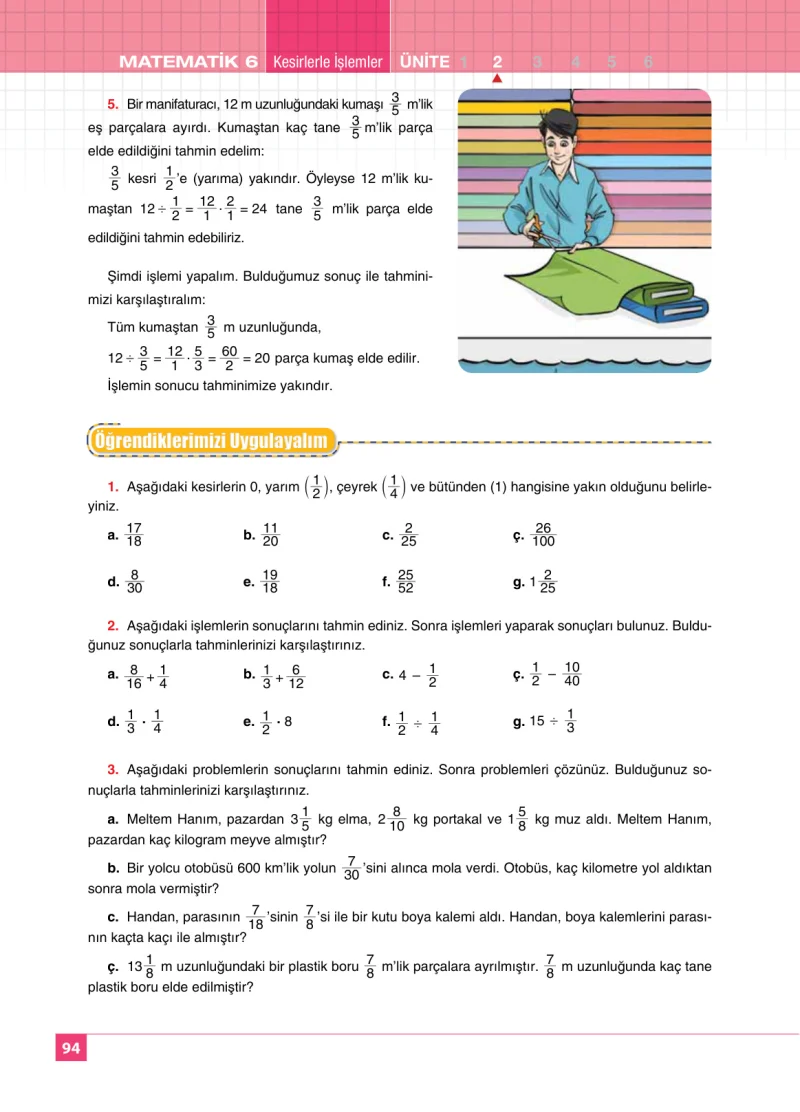 6. Sınıf Matematik Ders Kitabı Cevapları Koza Yayınları Sayfa 94