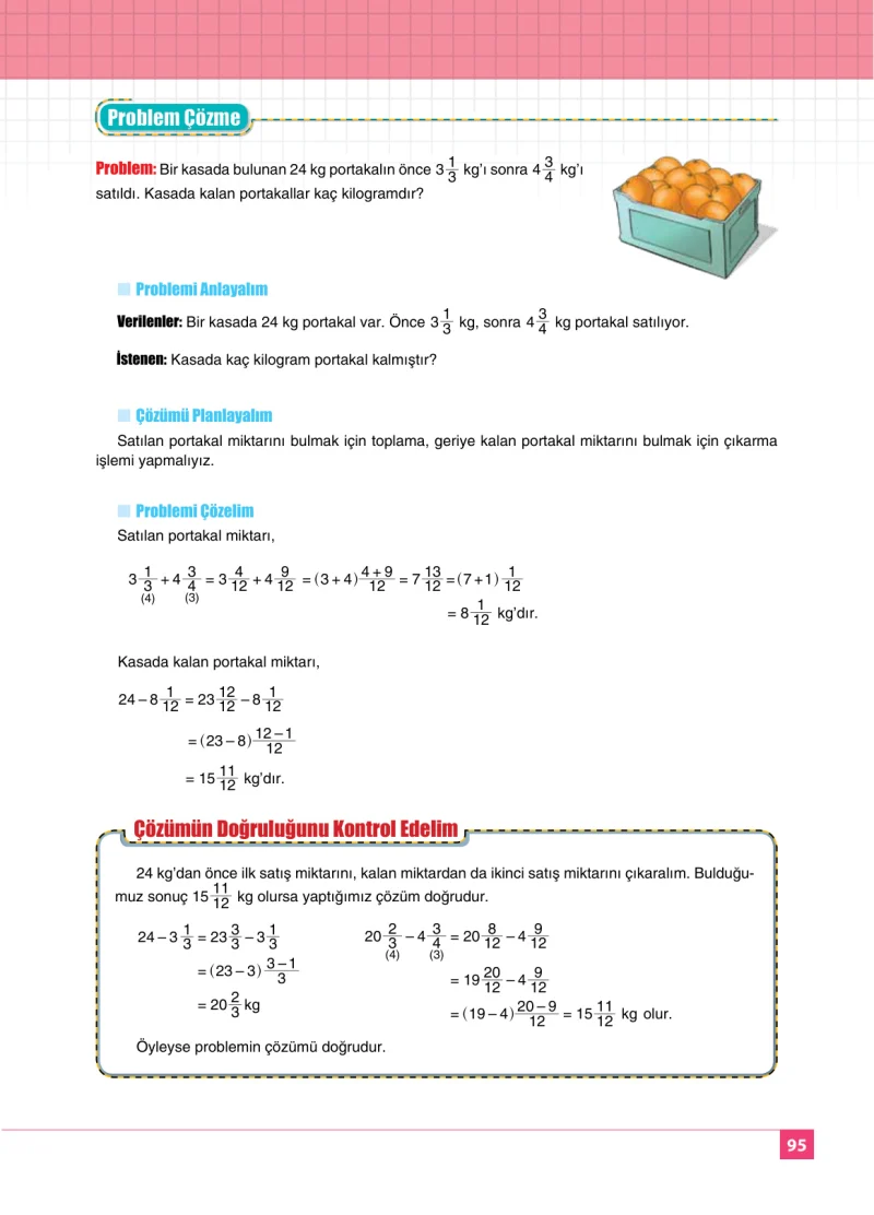 6. Sınıf Matematik Ders Kitabı Cevapları Koza Yayınları Sayfa 95