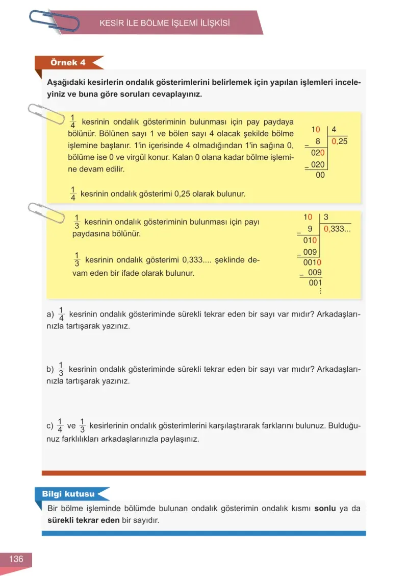 6. Sınıf Matematik Ders Kitabı Cevapları Meb Yayınları 1 Sayfa 136