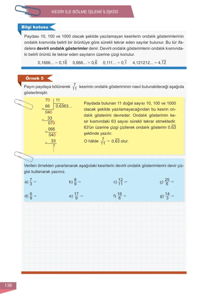6. Sınıf Matematik Ders Kitabı Cevapları Meb Yayınları 1 Sayfa 138