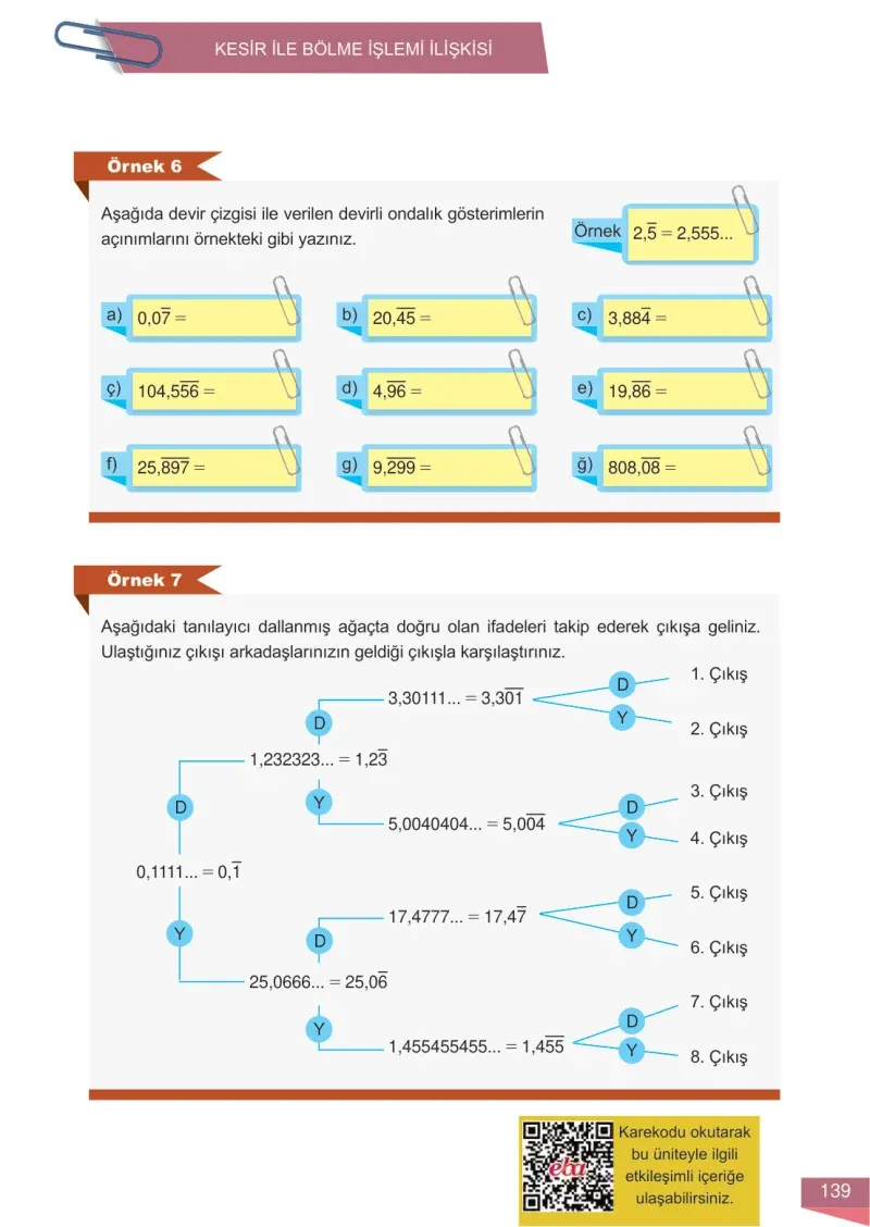 6. Sınıf Matematik Ders Kitabı Cevapları Meb Yayınları 1 Sayfa 139