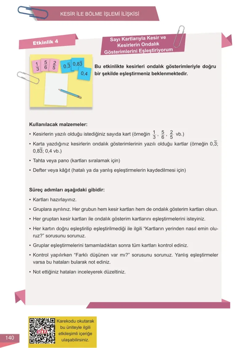 6. Sınıf Matematik Ders Kitabı Cevapları Meb Yayınları 1 Sayfa 140