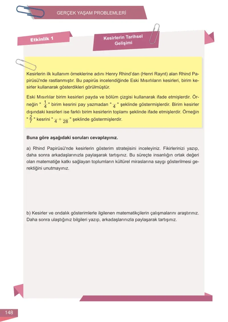 6. Sınıf Matematik Ders Kitabı Cevapları Meb Yayınları 1 Sayfa 148