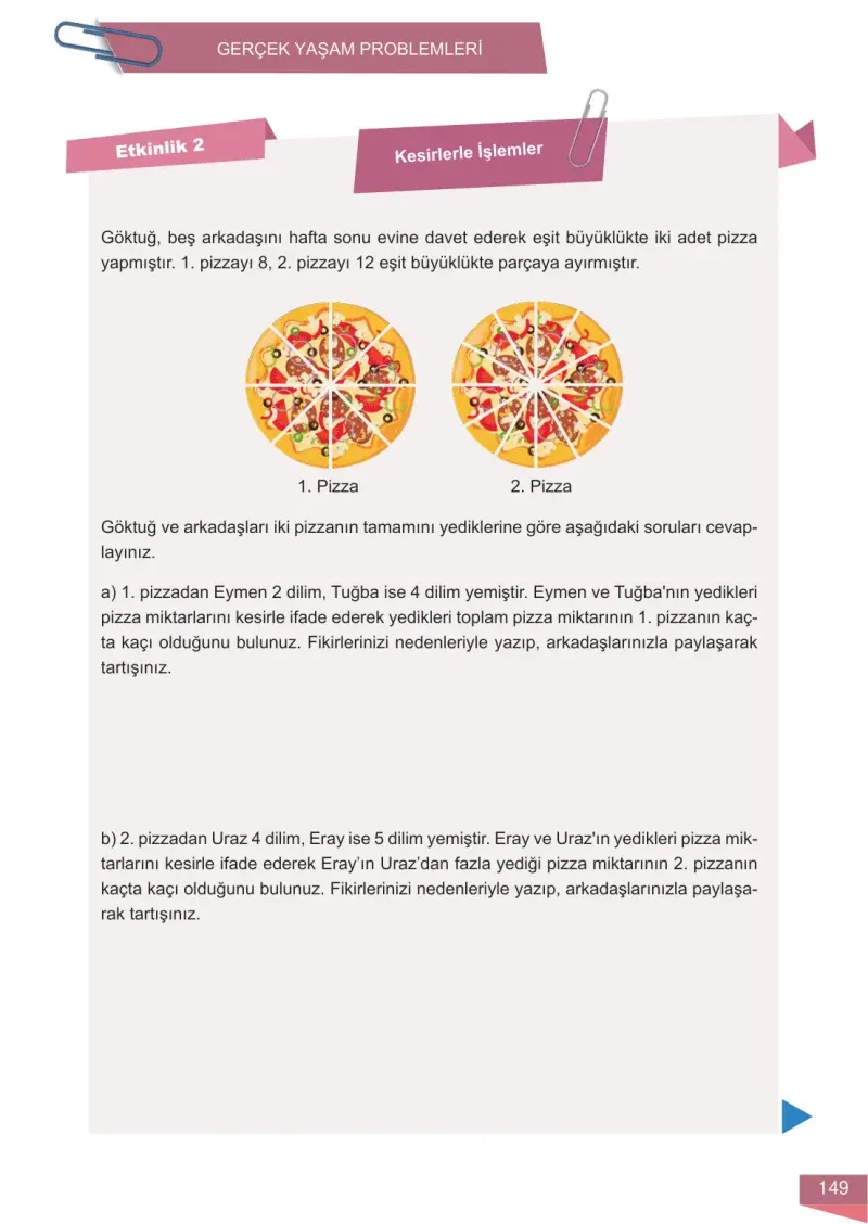 6. Sınıf Matematik Ders Kitabı Cevapları Meb Yayınları 1 Sayfa 149