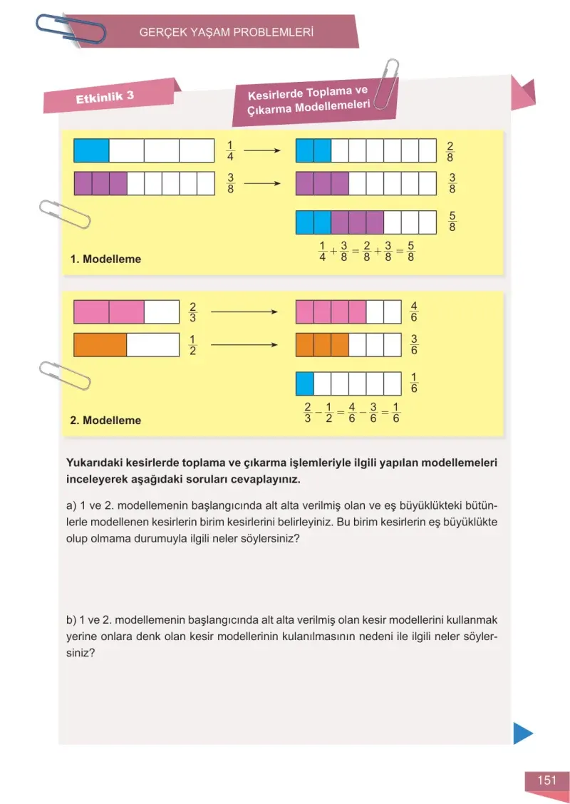 6. Sınıf Matematik Ders Kitabı Cevapları Meb Yayınları 1 Sayfa 151