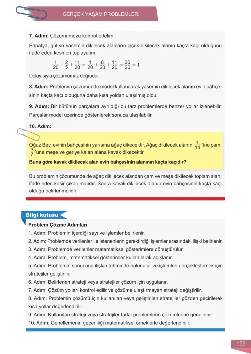 6. Sınıf Matematik Ders Kitabı Cevapları Meb Yayınları 1 Sayfa 155