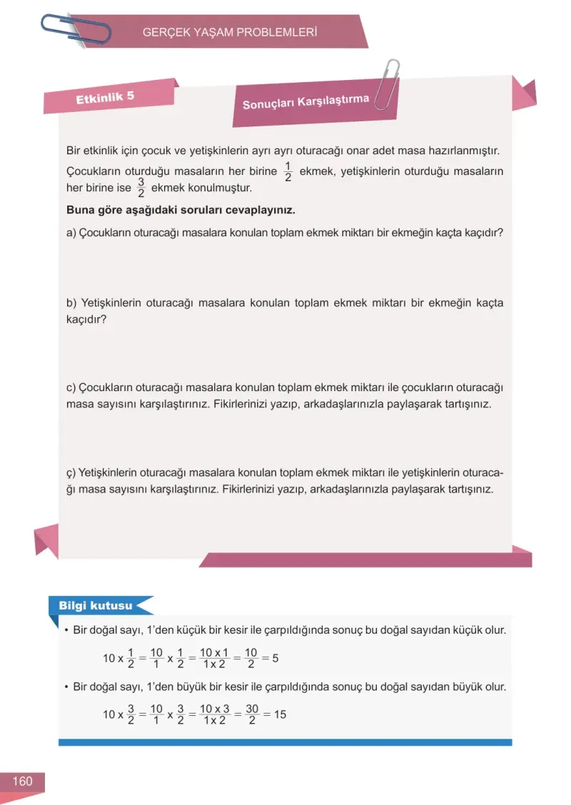 6. Sınıf Matematik Ders Kitabı Cevapları Meb Yayınları 1 Sayfa 160