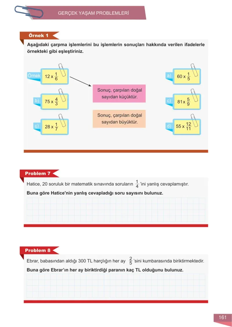 6. Sınıf Matematik Ders Kitabı Cevapları Meb Yayınları 1 Sayfa 161