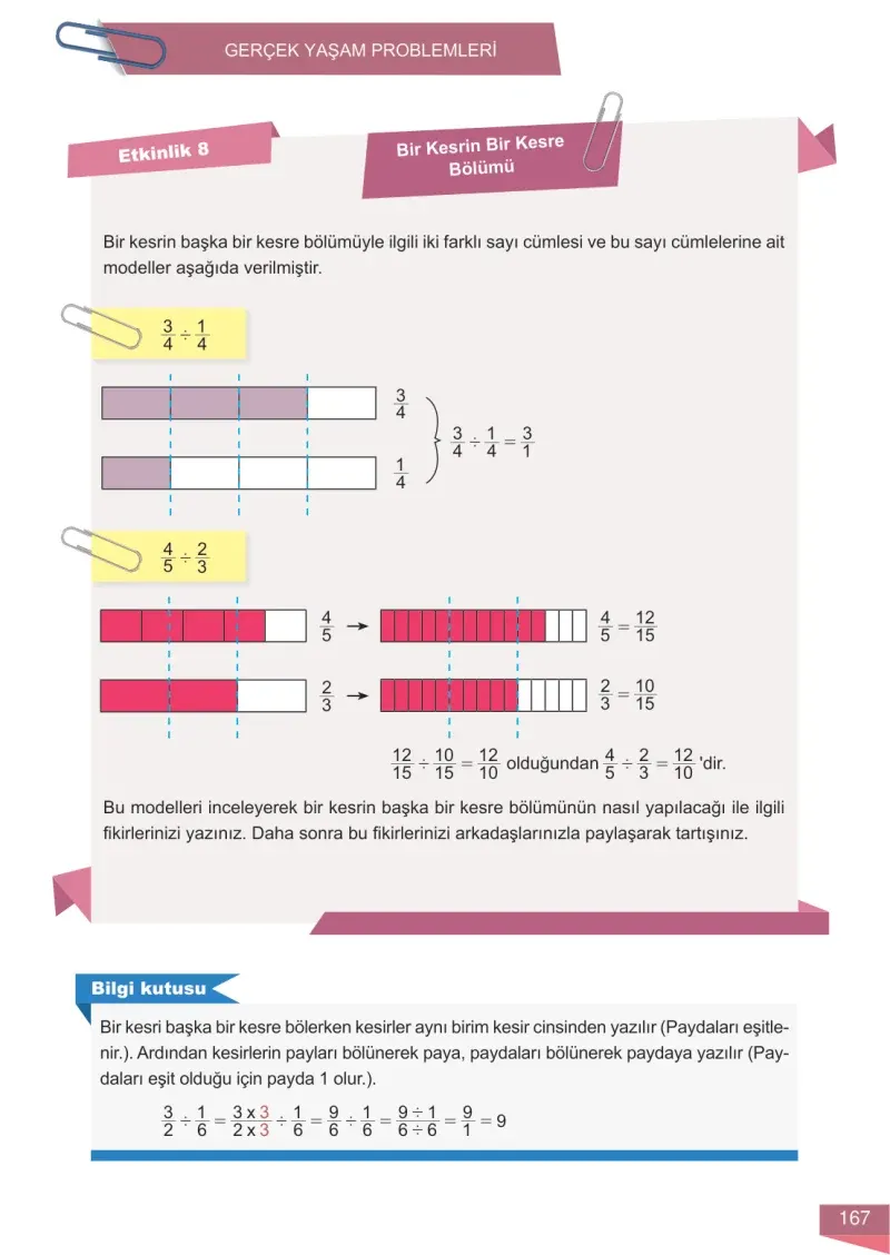 6. Sınıf Matematik Ders Kitabı Cevapları Meb Yayınları 1 Sayfa 167
