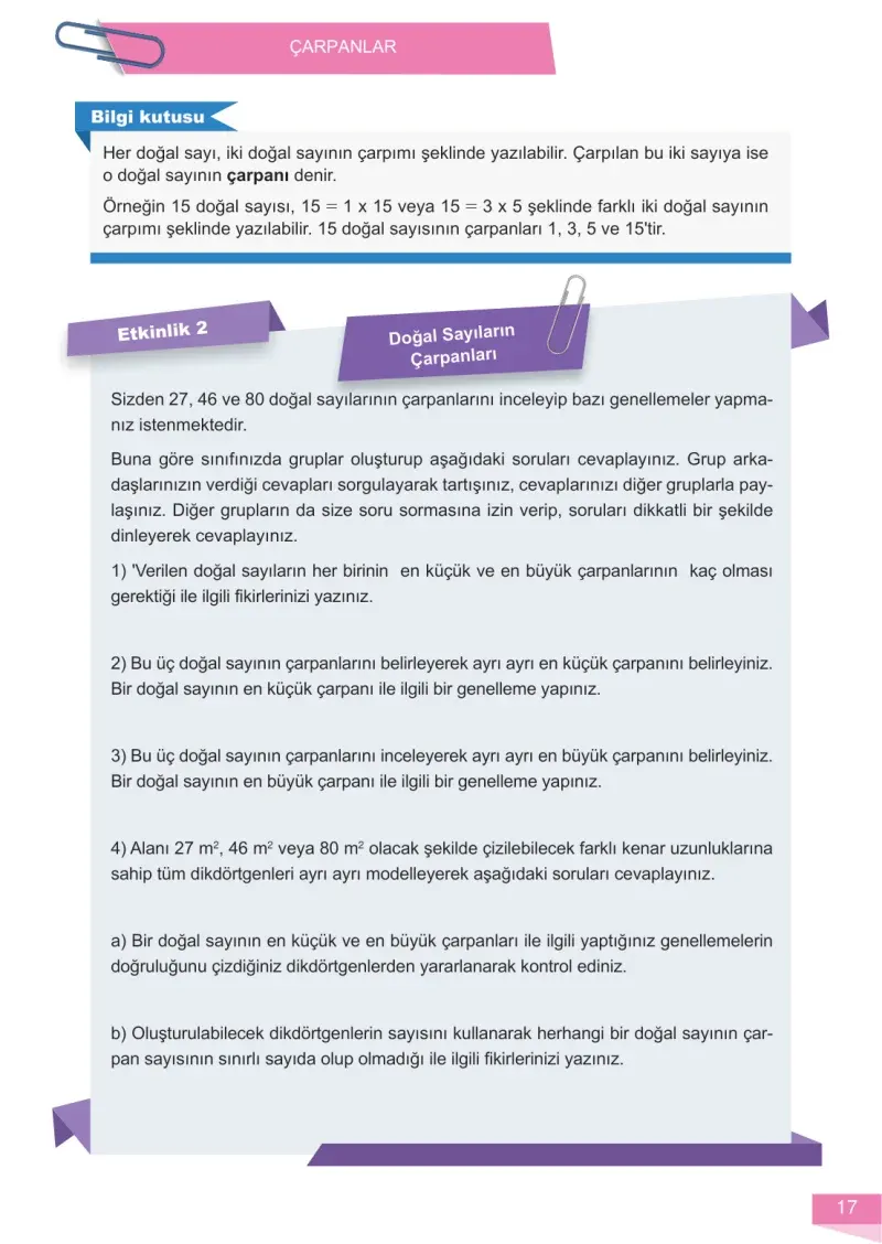 6. Sınıf Matematik Ders Kitabı Cevapları Meb Yayınları 1 Sayfa 17